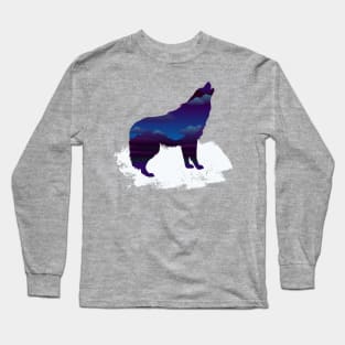 Wild Wolf Howling Long Sleeve T-Shirt